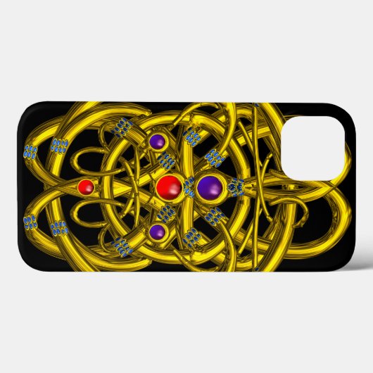 ABSTRACTE GOLD CELTIC KNOPEN MET GEMSTONEN Case-Mate iPhone CASE (Achterkant (horizontaal))