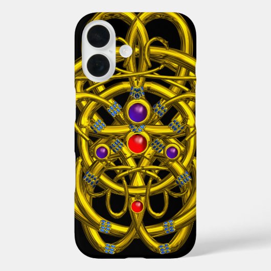 ABSTRACTE GOLD CELTIC KNOPEN MET GEMSTONEN Case-Mate iPhone CASE (Achterkant)