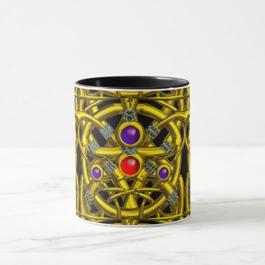 ABSTRACTE GOLD CELTIC KNOPEN MET GEMSTONEN MOK (Midden)