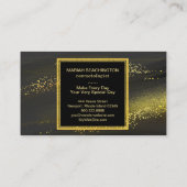*~* Abstracte Gold Dust Black Gold Glitter Visitekaartje (Achterkant)