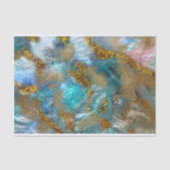 Abstracte Gold en Blauwgroen Faux Folie Glitter Fl Tissuepapier (Voorkant)