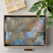 Abstracte Gold en Blauwgroen Faux Folie Glitter Fl Tissuepapier (Geschenk)