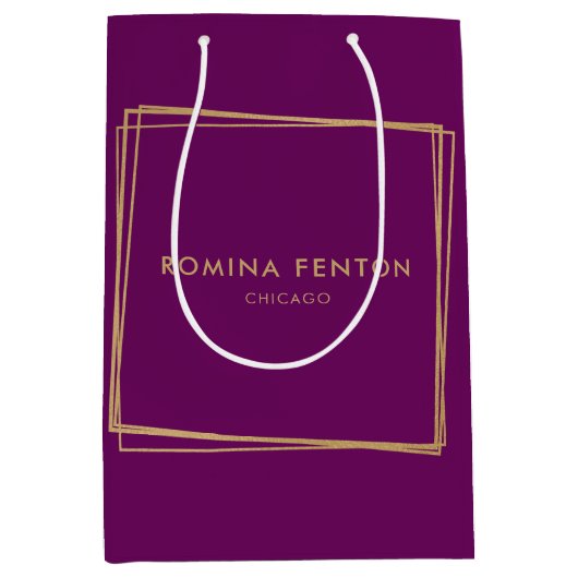 Abstracte Gold Foil Lijsten Moderne Professional Medium Cadeauzakje (Voorkant)