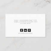 Abstracte Gold Glitter Jewlery Designer Business C Visitekaartje (Achterkant)