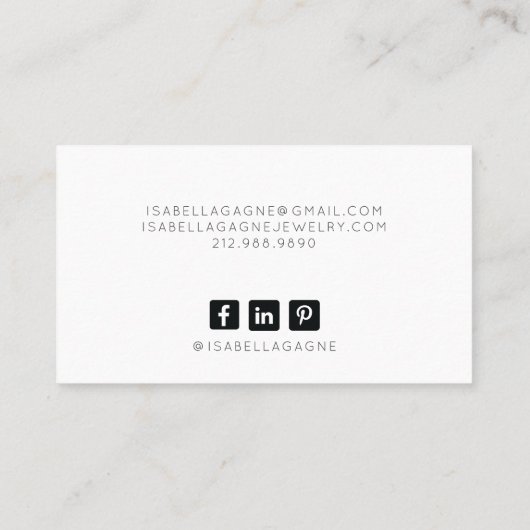 Abstracte Gold Glitter Jewlery Designer Business C Visitekaartje (Achterkant)