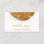 Abstracte Gold Glitter Jewlery Designer Business C Visitekaartje (Voorkant)