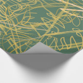 Abstracte Gold Leaf Green-achtergrond Cadeaupapier (Hoek)