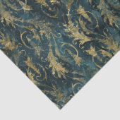 Abstracte Gold Leaves over groene ontkoppeling Tissuepapier (Detail)