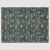 Abstracte Gold Leaves over groene ontkoppeling Tissuepapier (Voorkant)