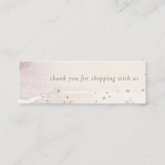 Abstracte Gold Lila Waterverf Hartelijk dank voor  Mini Visitekaartje (Voorkant)