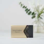 Abstracte Gold Line-pijl op zwart Visitekaartje (Staand voorkant)