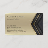 Abstracte Gold Line-pijl op zwart Visitekaartje (Achterkant)
