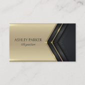 Abstracte Gold Line-pijl op zwart Visitekaartje (Voorkant)