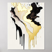 Abstracte Gold-marmer- en zwarte schijven Folie Afdrukken (Voorkant)