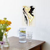 Abstracte Gold-marmer- en zwarte schijven Folie Afdrukken (Laag (Keuken))