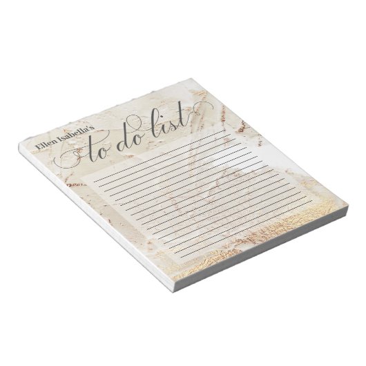 Abstracte Gold Paint textuurkalligrafie om een lij Notitieblok (Schuin)