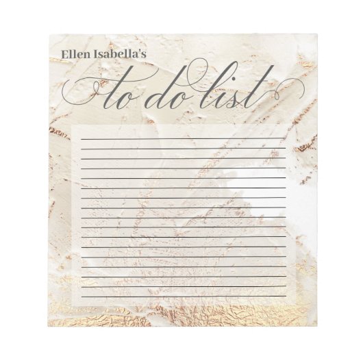 Abstracte Gold Paint textuurkalligrafie om een lij Notitieblok (Voorkant)