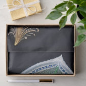 Abstracte Gold Peacock Feather Illustration Large Tissuepapier (Geschenk)