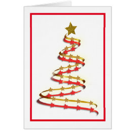 Abstracte Gold Red Ribbon-kerstboom - Aangepast
