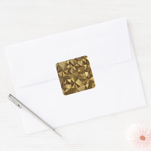 Abstracte Gold Square Sticker (Envelop)