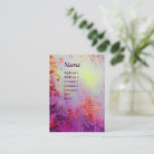 ABSTRACTE GOLD SWIRLS MONOGRAM paarse fuchsia roze Visitekaartje (Staand voorkant)