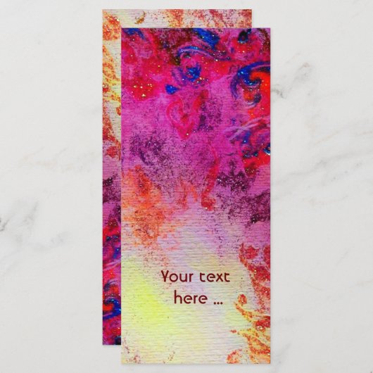 ABSTRACTE GOLD SWIRLS, rood roze paars geel (Voorkant / Achterkant)