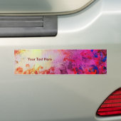ABSTRACTE GOLD SWIRLS, rood roze paars geel Bumpersticker (Op auto)