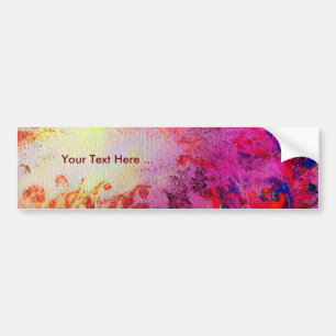 ABSTRACTE GOLD SWIRLS, rood roze paars geel Bumpersticker