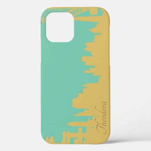 Abstracte Gold Tusquoise-gebouwen Case-Mate iPhone Case (Achterkant)