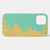 Abstracte Gold Tusquoise-gebouwen Case-Mate iPhone Case (Achterkant (horizontaal))