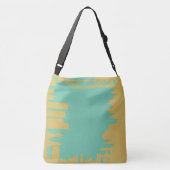 Abstracte Gold Tusquoise-gebouwen Crossbody Tas (Achterkant)