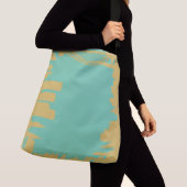 Abstracte Gold Tusquoise-gebouwen Crossbody Tas (Dichtbij)