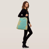 Abstracte Gold Tusquoise-gebouwen Crossbody Tas (Op model)