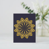 Abstracte Golden Flower Briefkaart (Staand voorkant)