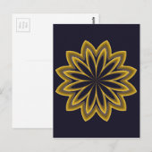Abstracte Golden Flower Briefkaart (Voorkant / Achterkant)