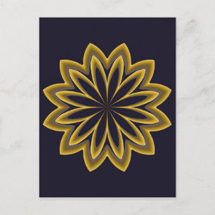 Abstracte Golden Flower Briefkaart
