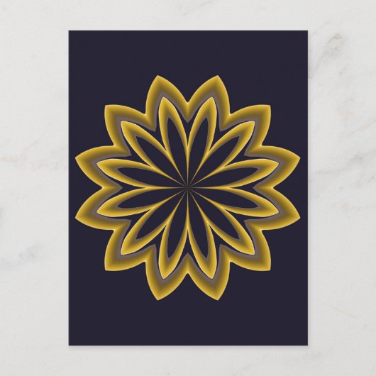 Abstracte Golden Flower Briefkaart (Voorkant)