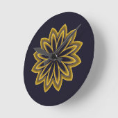 Abstracte Golden Flower Ronde Klok (Hoek)