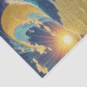 Abstracte Golden Morning Sunrise Ocean Wave Tissuepapier (Detail)