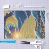 Abstracte Golden Morning Sunrise Ocean Wave Tissuepapier (Craft)