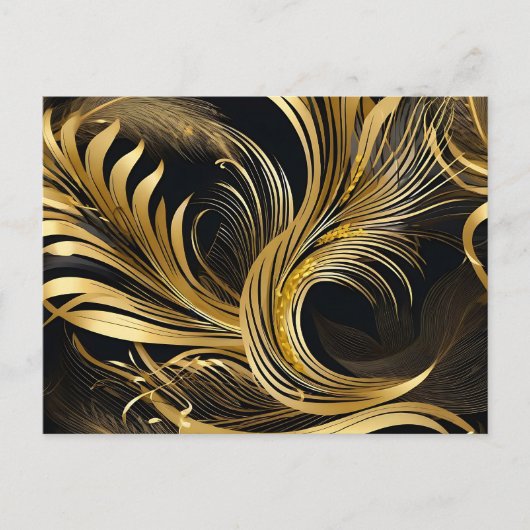Abstracte Golden Swirls Briefkaart (Voorkant)