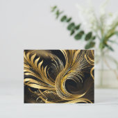 Abstracte Golden Swirls Briefkaart (Staand voorkant)