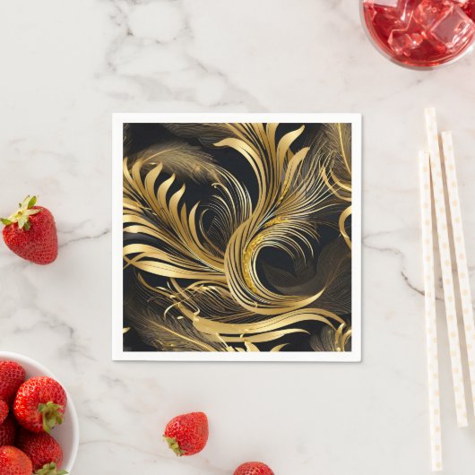 Abstracte Golden Swirls Servet (Insitu)