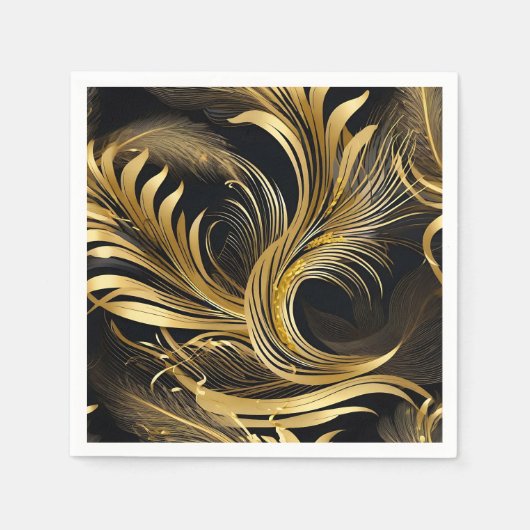 Abstracte Golden Swirls Servet (Voorkant)