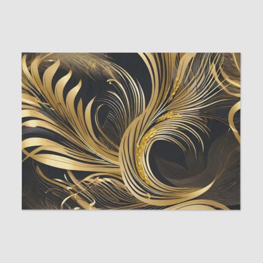 Abstracte Golden Swirls Tissuepapier (Voorkant)