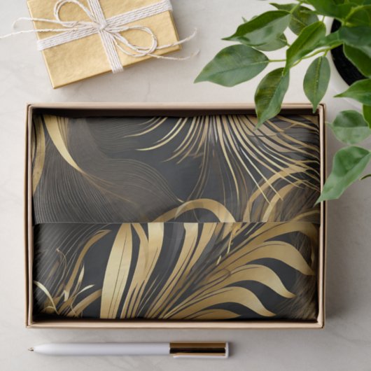 Abstracte Golden Swirls Tissuepapier (Geschenk)