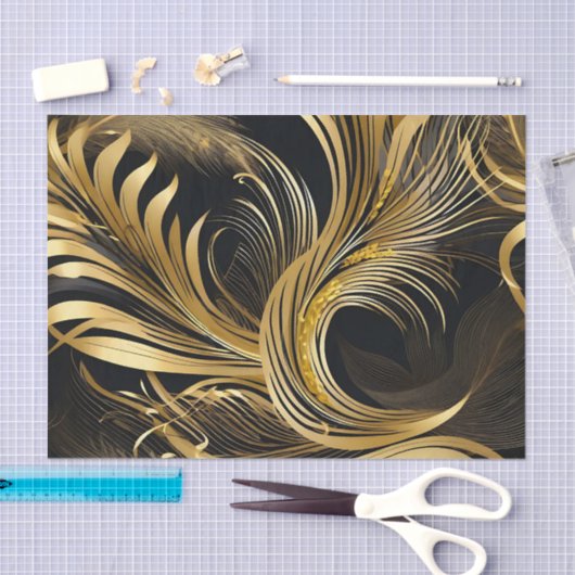 Abstracte Golden Swirls Tissuepapier (Craft)