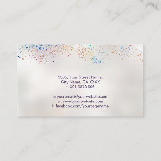 Abstracte Golden Tree - Kleurrijk gebladerte Visitekaartje (Achterkant)