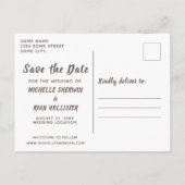 Abstracte Golden Tulip Floral Wedding Save the Dat Aankondigingskaart (Achterkant)