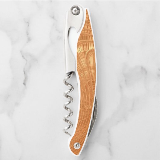 Abstracte Golden Waves Kurkentrekker (Voorkant)